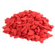 Red heart-shaped candy sprinkles, approximately 1/4 inch, for decorating baked treats, cupcakes, and desserts.