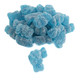 Vibrant blue Sour Blue Raspberry Gummy Bears, sour sugar dusted, approximately 130 per pound, by Clever Candy.