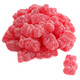 Vibrant red Sour Cherry Gummy Bears, coated with sour sugar crystals. Sweet and sour bulk candy, about 130 per pound.