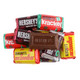 Hershey Miniatures Christmas Mix, festive foil-wrapped chocolate candy, delightful holiday packaging, about 50 pieces per pound.