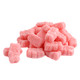 Pink sour watermelon gummy bears, covered in sour sugar crystals. Approx. 130 per pound.
