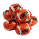 Madelaine Chocolate Footballs, football-shaped pure milk chocolate, dark orange foil, approximately 65 per pound.