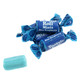 Vibrant blue Blue Raspberry Frooties, chewy fruit-flavored candy, approximately 140 pieces per pound.