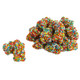 Rainbow nonpareil covered gummy bears, soft fruity gummies with crispy rainbow sprinkles. Approx. 60 per pound.