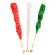 12 individually wrapped Christmas rock candy sticks, red, green, & white for holiday candy buffets.