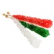 12 individually wrapped red, green, and white Christmas rock candy sticks. Perfect holiday candy buffet addition.