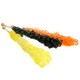 12 wrapped Halloween rock candy sticks, assorted orange, black cherry, and banana colors.