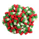 Festive red, green, white, yellow, orange Christmas Candy Corn, approx. 412 pieces per pound, USA.