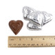 Shiny silver foil-wrapped mini milk chocolate hearts, elegant and approximately 55 per pound for parties, weddings.