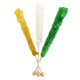 St. Patrick's Day rock candy, 12 wrapped sticks, green apple, gold, and white crystal candy for celebrations.