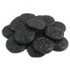 2.2LB Salty Black Licorice Coins, firm round black candy embossed with Euro denominations, imported from Holland.