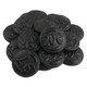2.2LB Salty black licorice coins, round and firm, embossed with 1, 5, 10, 20, 50 Euro denominations, imported from Holland.