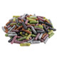 Kenny's Licorice Pastels, soft chewy black licorice with sweet pastel candy shells, 3/4 inch long.
