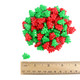 Vibrant red and green mini Christmas Tree pressed candy, 1/2 inch, 570 pieces per pound, Clever Candy, Made in Canada.