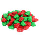 Vibrant red and green mini Christmas tree pressed candies, 1/2 inch tall. Approx. 570 pieces per pound, ideal for holiday decor.