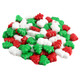 Vibrant red, green mini Christmas trees & white snowman candy, approx 470 pieces per pound, festive holiday treats.