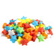 Colorful Assorted Starzmania candy stars, 6 colors: red, blue, white, yellow, green, orange. Sweet-tart party buffet candy.