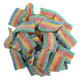 Rainbow Dorval Mini Quattro sour belts, chewy gummy candy, 4 tangy & sweet flavors, approx 135 pieces per lb.