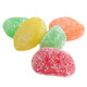 Sour Jelly Eggs, festive Easter candy, orange, cherry, lemon, lime colors, sanded finish.