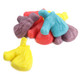 Pastel purple, pink, yellow, blue unicorn gummies, approx. 65 fruity gummy unicorn candies per pound.