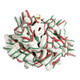 Christmas Tree yogurt drizzled pretzels, white, red, green, approx 60 per pound, festive holiday snack.