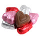 Valentine Mini Chocolate Hearts, assorted color foil wrapped, approx 55 pieces per pound, for Valentine's Day.
