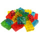 Colorful 3D Gummy Building Blocks, sweet fruity candy bricks, approx. 80 per pound, fun Lego-themed treat.