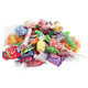 Halloween candy mix of Airheads, Salt Water Taffy, Candy Corn, and Lollipops.
