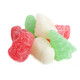 Christmas Jelly Candy Mix, red, green, yellow snowman, Santa, bell shaped jelly candies.