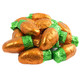 Orange foil chocolatey double crisp Easter bunny carrots, approx. 46 per pound, USA made candy.