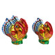 6 piece vibrant foil-wrapped 3D chocolate turkeys, semi-solid Thanksgiving candy.