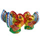 Six vibrant 3D foil-wrapped semi-solid chocolate turkeys, 1oz each, 2.5 inches tall, for Thanksgiving.
