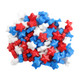 Red, White, and Blue Candy Stars, approx. 720 pieces per pound, ideal for patriotic events and dessert toppings.