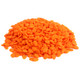 Orange pumpkin shaped sprinkles, vibrant Halloween candy for baking, decorating festive cookies, cakes, brownies.
