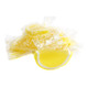 Vibrant yellow lemon jelly fruit slices, sugar-drenched, individually wrapped. Approx 32 Cavalier Candies per pound.