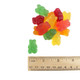 Assorted natural gummy bears, 130 per pound. Yellow, orange, red, green gummy bears with natural fruit flavors, USA made.