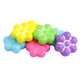 5 vibrant color, flower-shaped pressed candies, sweet, tart. Approx 340 mini candies per pound, great for desserts.