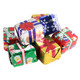 Individually wrapped solid milk chocolate Christmas presents, 5 assorted foil colors, approx 50 per lb.