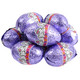 Pastel purple foil Palmer Fudge Filled Easter Eggs, milk chocolate with rich fudge centers, approx. 30 eggs/pound.