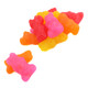 Bright assorted color Sweet JuJu Bunnies, gummy Easter candy, cherry, strawberry, orange, lemon flavors, 100 per pound.