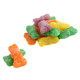 Assorted pastel sour gummy Juju Bunnies, approx 100 per pound, grape, lemon, tangerine, apple Easter candy.