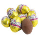 Palmer Peanut Butter Filled Easter Eggs, milk chocolate, shiny multi-color foils, approx 36 per pound.