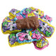 Palmer Bright Chocolate Easter Bunnies, individually wrapped in vibrant Easter foils, approximately 45 per pound.