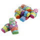 Bite-sized Madelaine milk chocolate bunnies, approximately 52 per pound, wrapped in colorful tuxedo foils for Easter.