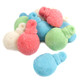 Gummy Christmas Ornaments, approx. 65 pieces per pound. 1 1/2" green, white, blue, red ornament-shaped gummy candy.