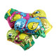 Fifty premium milk chocolate Easter chicks, bite-sized and wrapped in bright, colorful Italian foils.