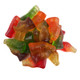 Colorful Gummy Soda Pop Mix, approx 130 orange, lemon-lime, cola, grape gummy bottles per pound, each 1.5" tall.