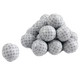 Madelaine white foil-wrapped miniature milk chocolate golf balls, 3/4 inch, approx 65 pieces per pound.