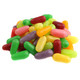 Vibrant Sour Mike and Ike candies, an explosion of red, green, yellow, purple, pink, and orange tangy fruit flavors.