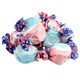 Red, white, and blue Stars and Stripes salt water taffy, patriotic mix, individually wrapped, approx. 60 pieces per pound.